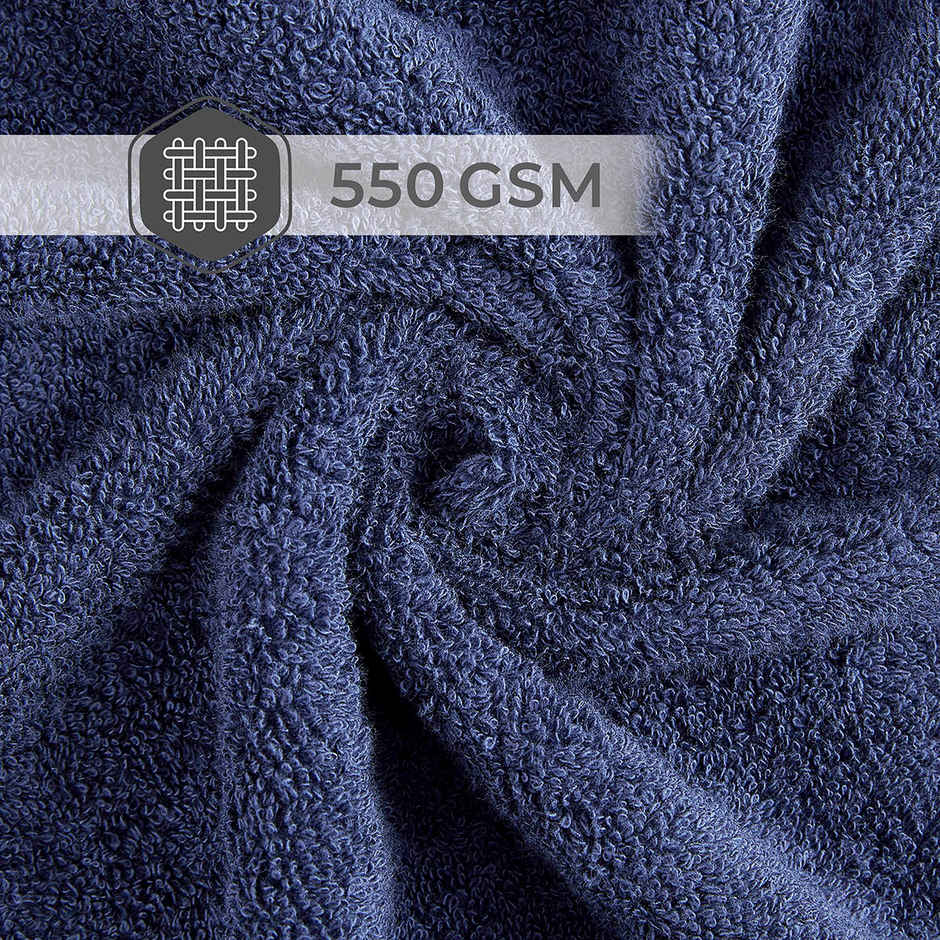 Boutique Living Luxe Loom 100% Cotton 550 GSM Blue Bath Towel - Pack of 1