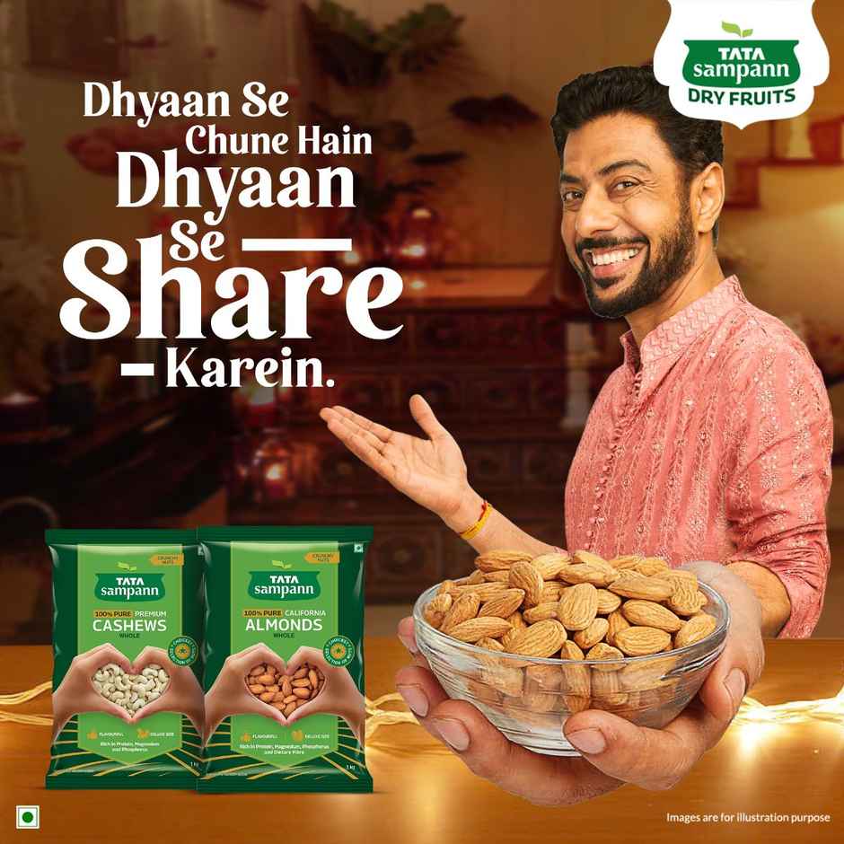 Tata Sampann Totally Pure California Almonds/Badam Giri | Whole Premium Quality