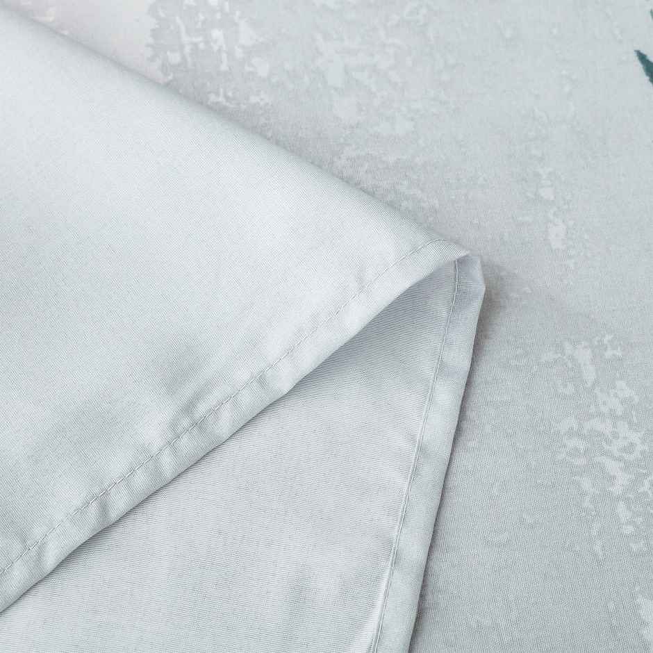 Story@home 240 TC Microfiber Double Printed Flat Bedsheet White & Grey | Floral