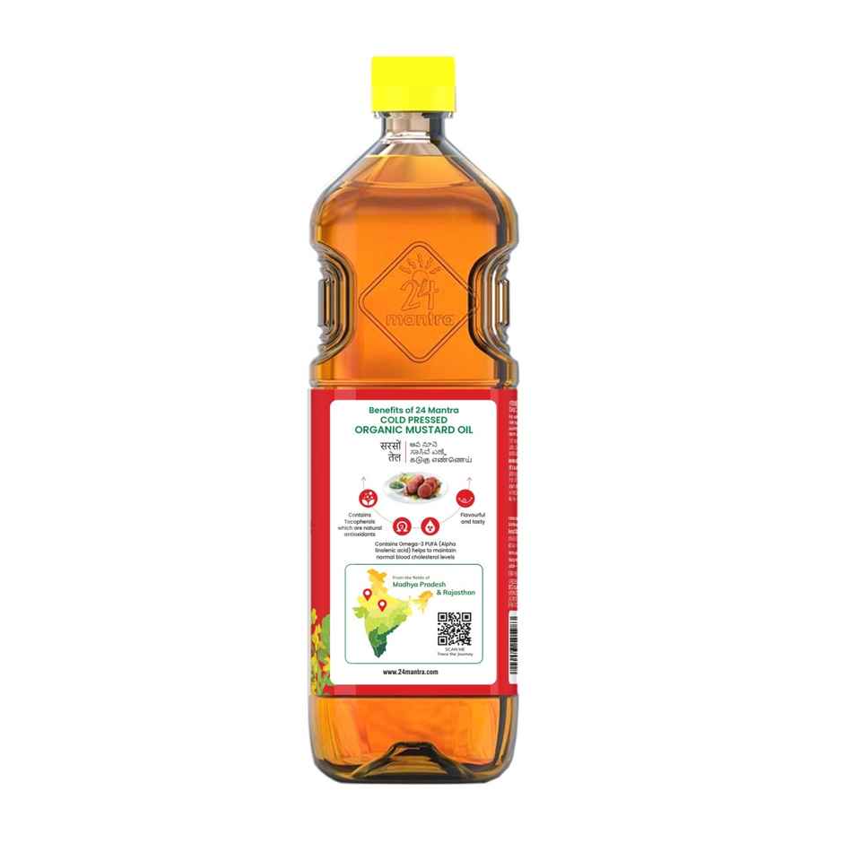 24 Mantra Mustard (Sarson) Cold Pressed Oil | Organic Healthy Cooking Oil