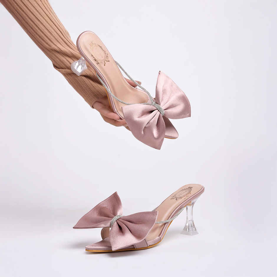 Shoetopia Stylish Western Embellished Mauve Pumps For Women | UK 4