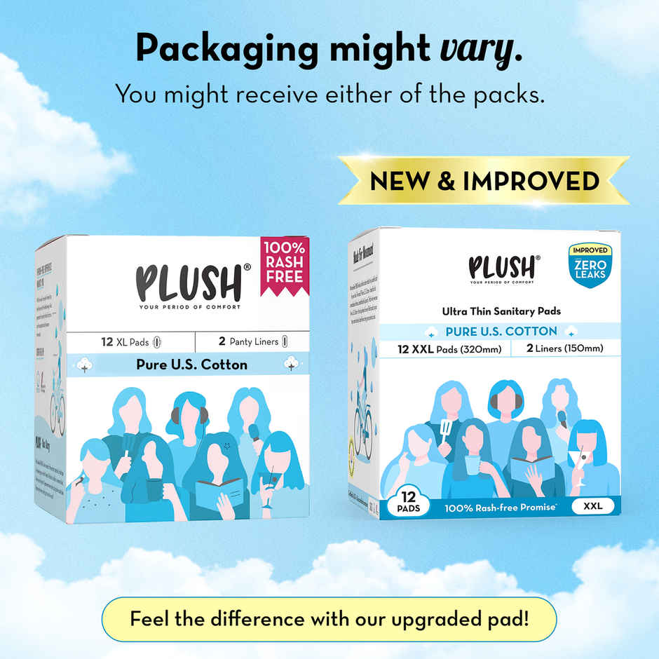 Plush Sanitary Pads - XL + 2 Panty Liner Combo
