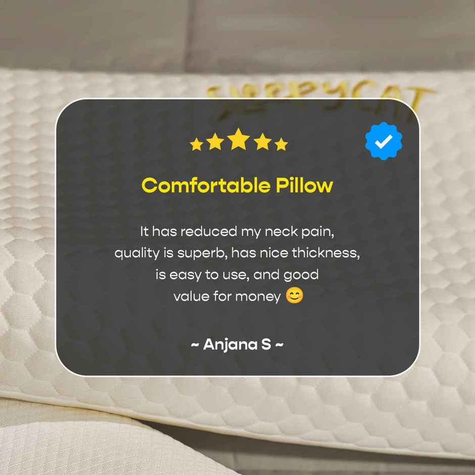 SleepyCat Contour Orthopedic Memory Foam Pillow Bamboo Fabric White (25 x 16 Inches)