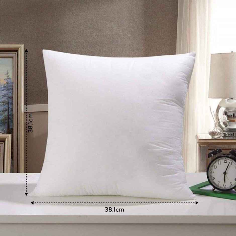 Kuber Industries Microfibre 2 Pieces Cushion Filler Set 16"x16" (White) - CTKTC040732