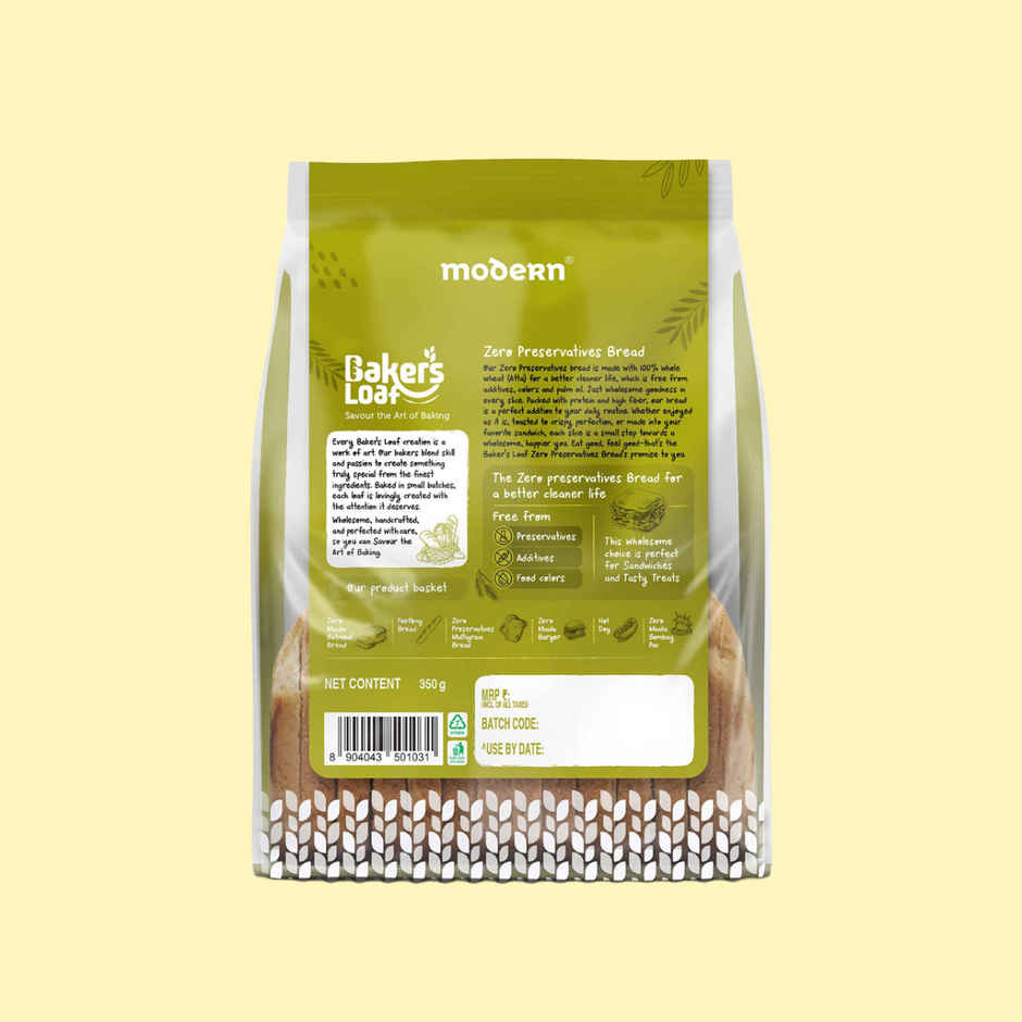 Baker's Loaf Zero Preservatives Whole Wheat Bread