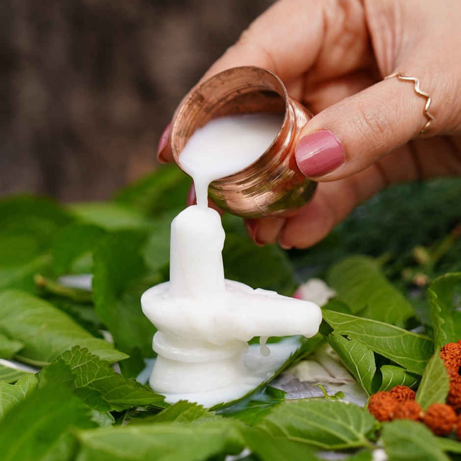 White Marble Shivling | Shiva Lingam for Spiritual Pooja | Servdharm