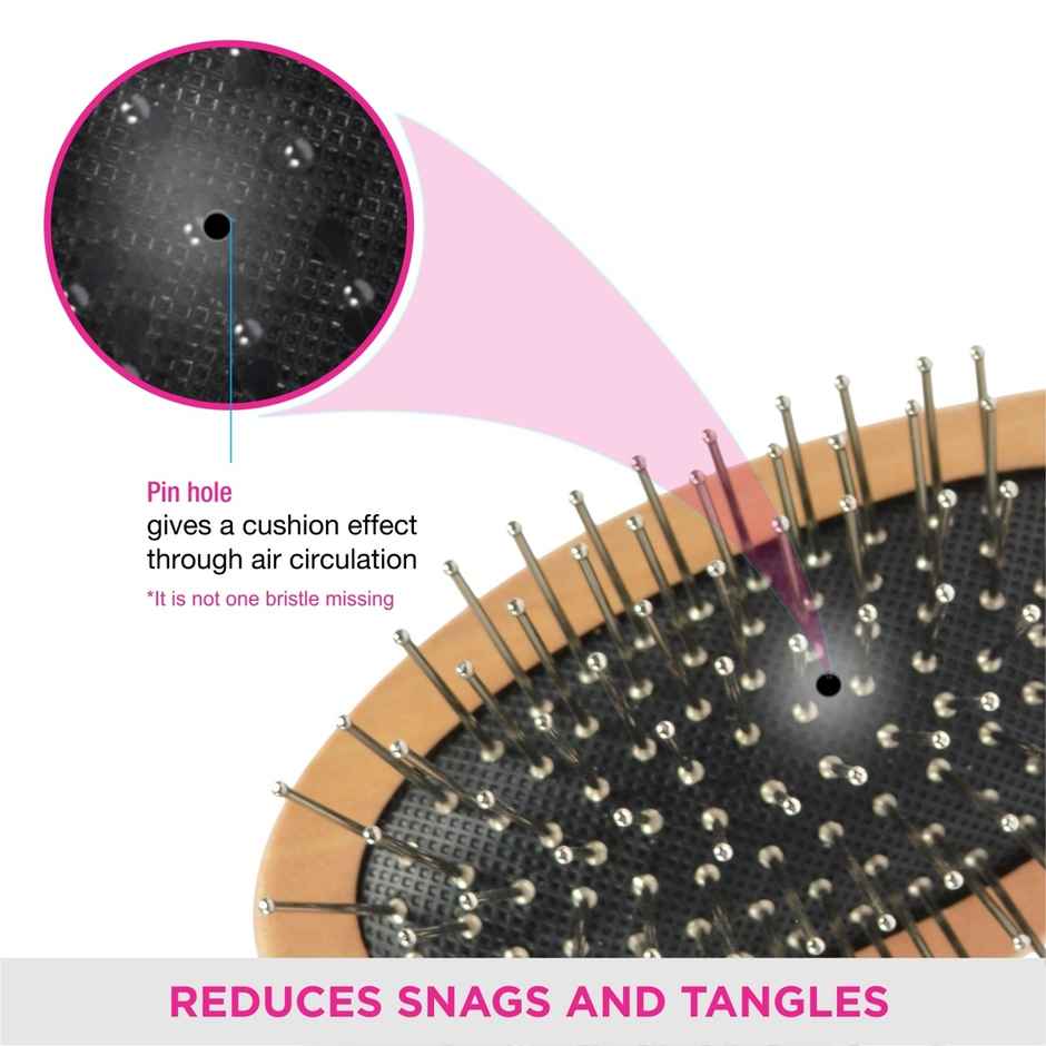 VEGA Cushion Hair Brush With Steel Pin For Men & Women | All Hair Types (R2-Cb)