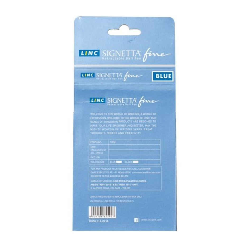 Linc Signetta Ball Pens, 0.7 mm Tip, Blue Ink