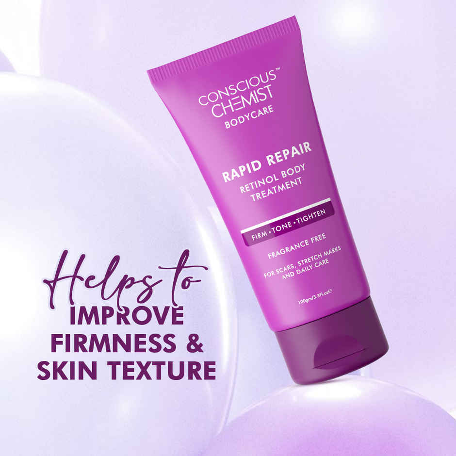 Conscious Chemist Retinol Body Cream Reduces Stretch Marks, Uneven Skin Tone & Scars