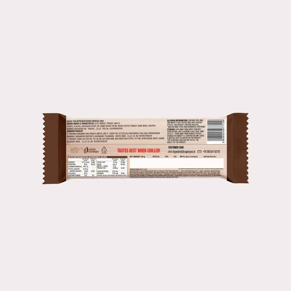 SuperYou 10g Protein Wafer Bar - Coffee (Made with Atta & Jowar. No Added Sugar. No Trans Fat.)