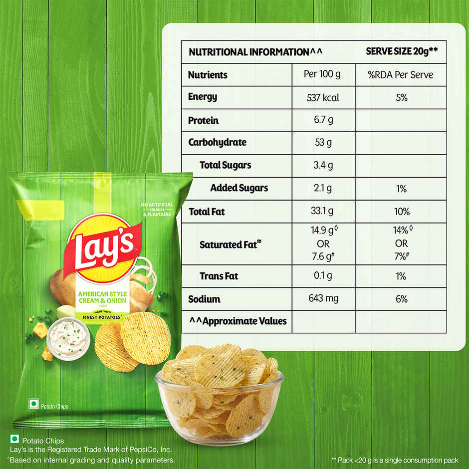 Lay'S American Cream & Onion Potato Chips (48g) & Sting Gold Night Fuel Energy Drink (250ml) Combo