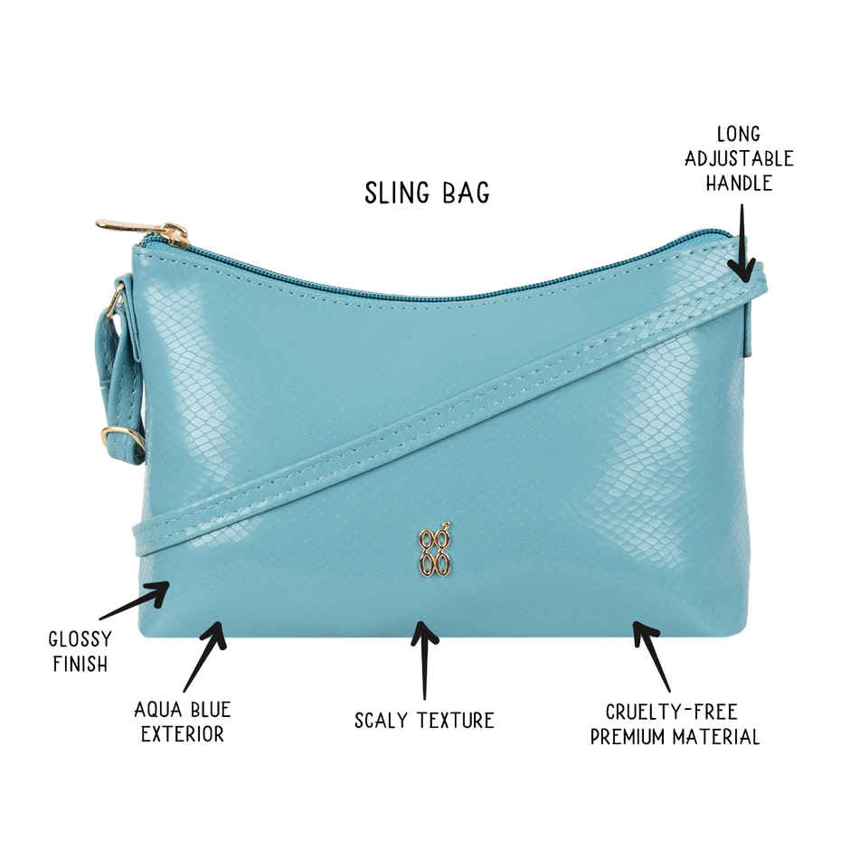 Baggit Women Dollins Sling Bag | Capri Aqua
