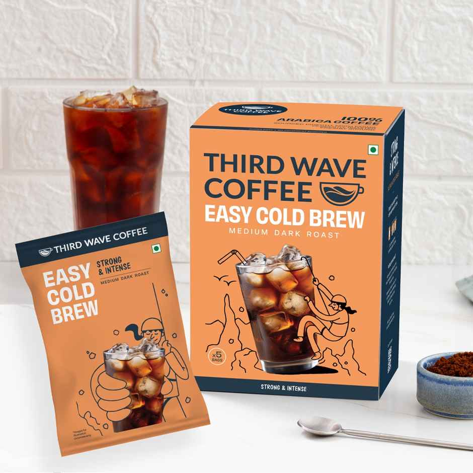 Third Wave Coffee Easy Cold Brew Coffee Bags | Pack Of 5 - Medium Dark Roast