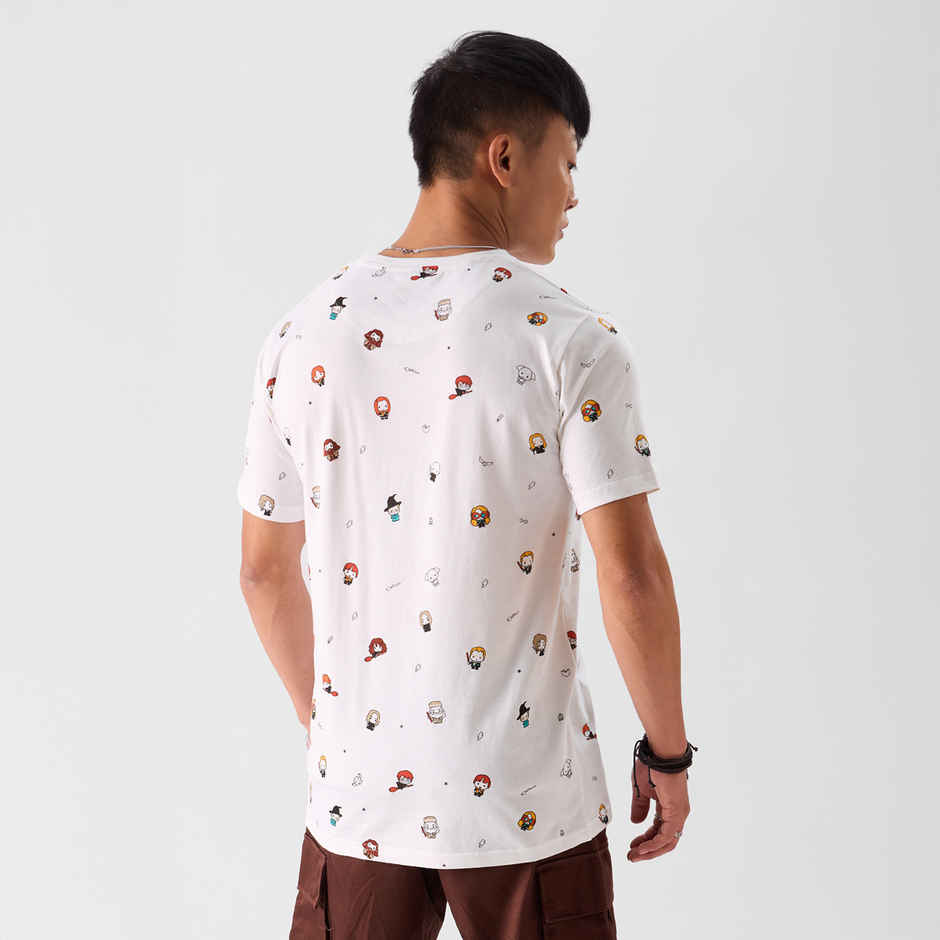 The Souled Store Men's Regular Harry Potter- Character Pattern T-Shirts | White | XL