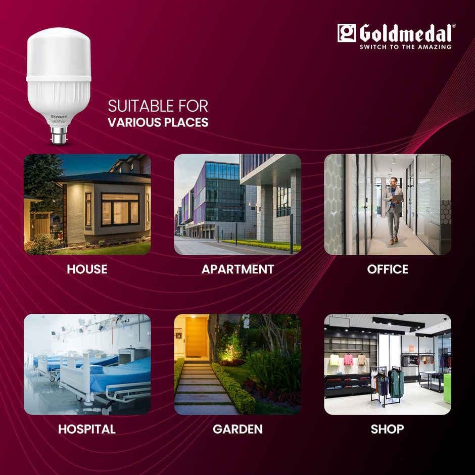 Gold Medal Thor 30W B22 Base LED Bulb For Home & Office | Energy Efficient | 230 Degree Light Coverage | Surge Protection up to 4KV