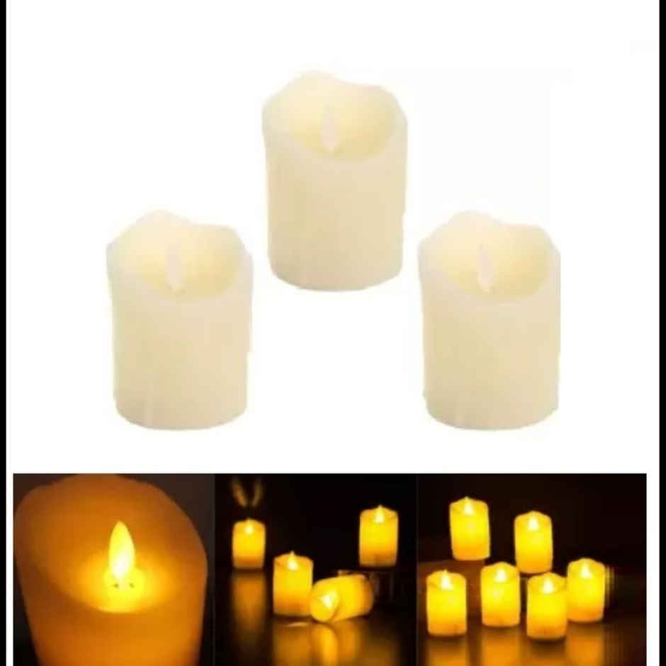 Desidiya 3 Pcs Acrylic Dancing Tealight Led Candles For Home Decor