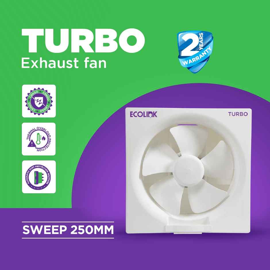 EcoLink Turbo Exhaust Fan | White - 250 mm