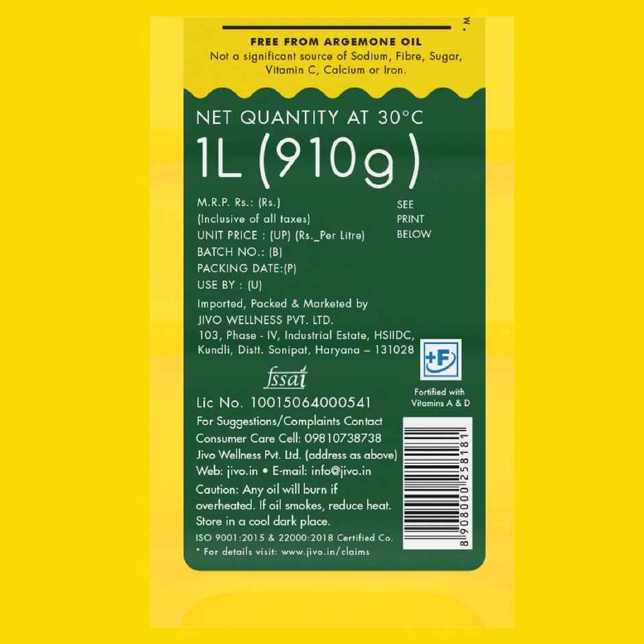 Jivo Cold Press Canola Oil Combo | Bottle