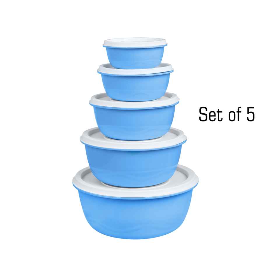 BAY6 Round Container Set With Lid - Blue 5pcs