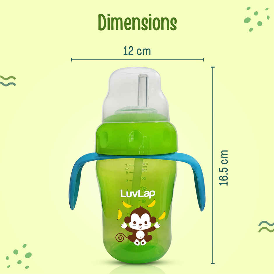 LuvLap Banana Time 2 in 1 Sipper with Soft Silicone Spout & Straw, BPA Free, 6m+