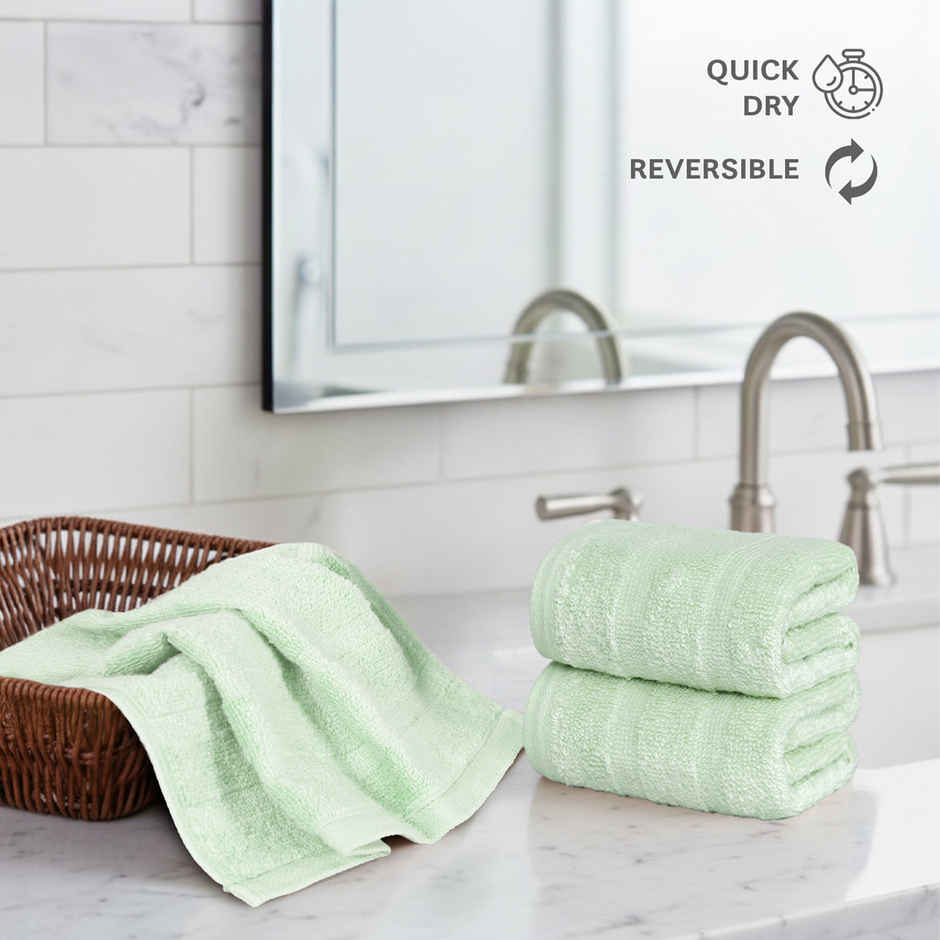 Mytrident Quick Dry Cotton Face Towel Set | 13 x 13 in | Sage
