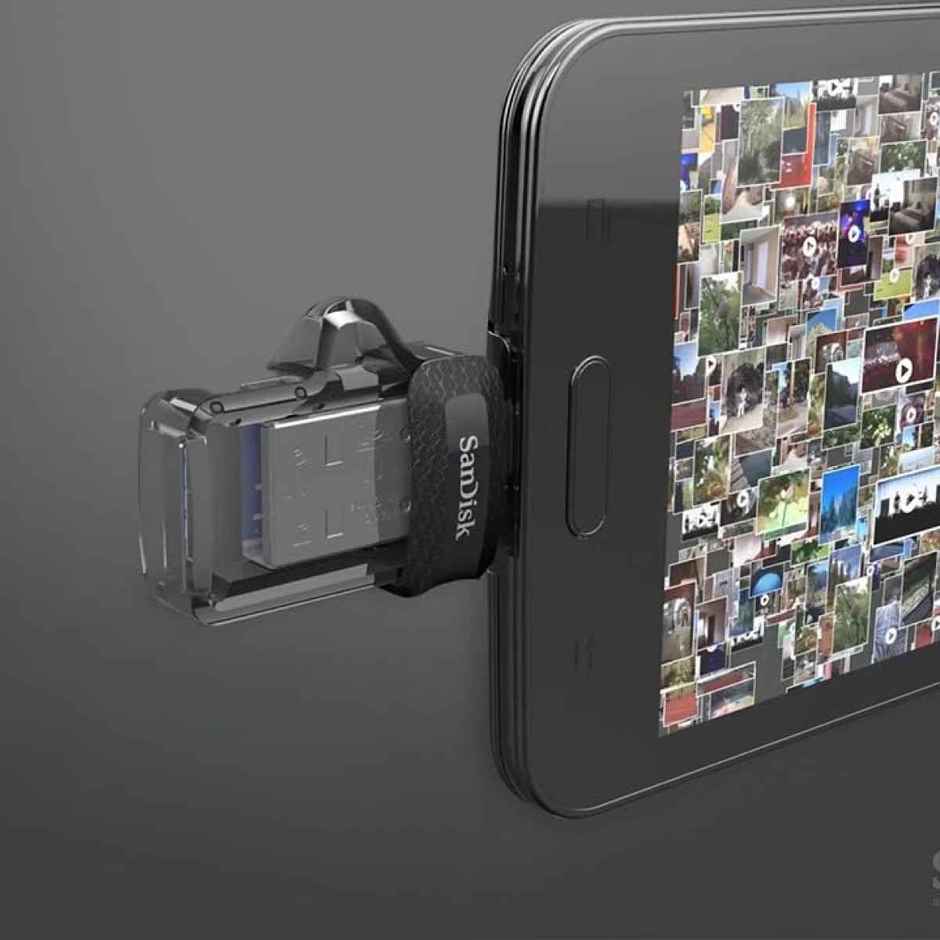 Sandisk Ultra Dual Drive M3.0, Sddd3 64Gb, Usb3.0, Black, Usb3.0/Micro-Usb Connector