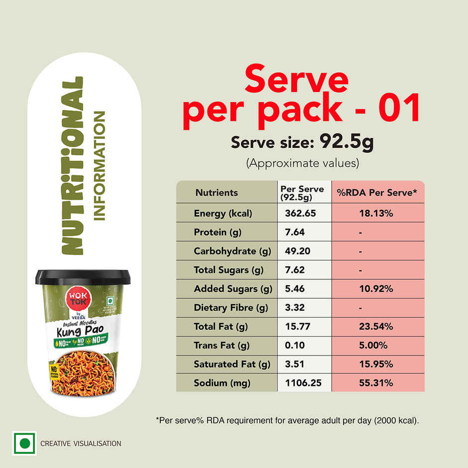 Wok Tok by Veeba Instant Cup Noodles Kung Pao
