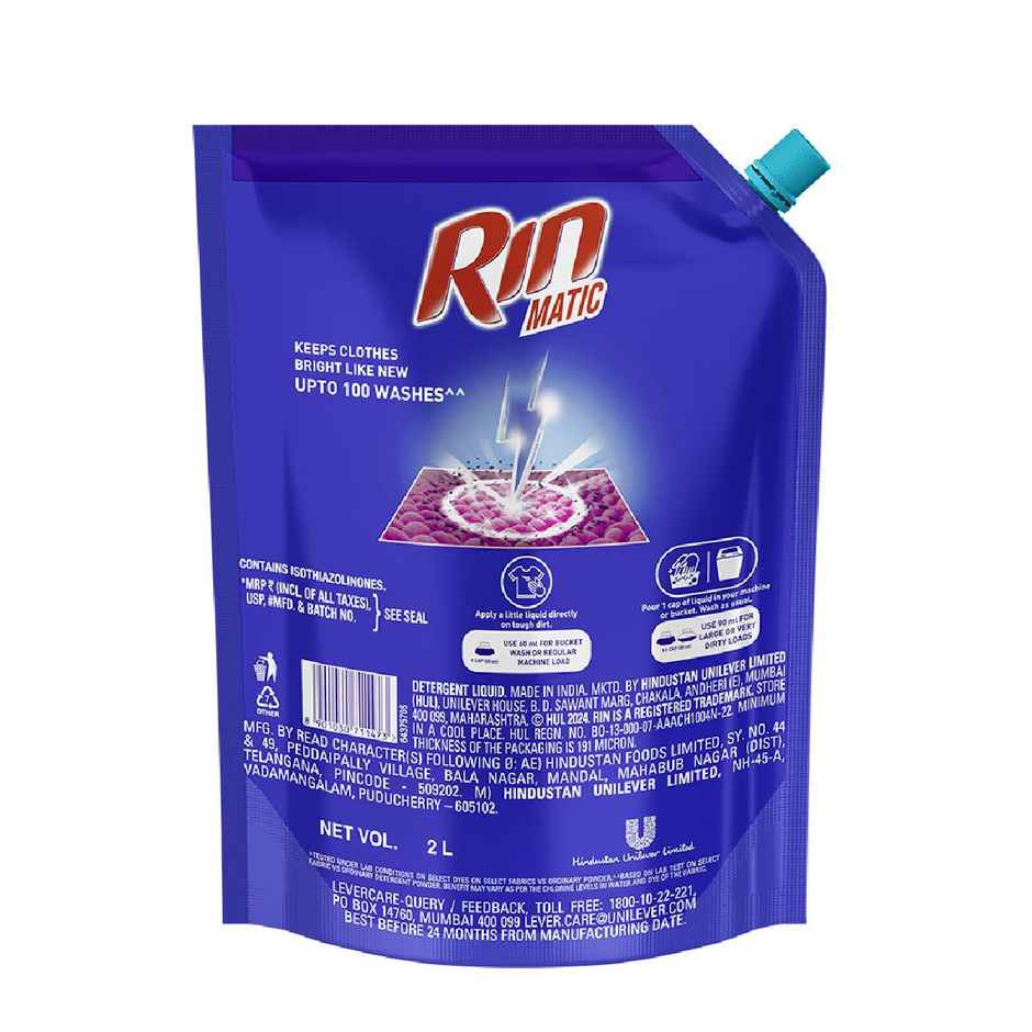 Rin Matic Top Load Detergent Liquid | Pouch