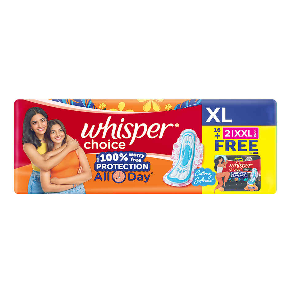 Whisper Choice Sanitary Pads | XL | 18 pcs