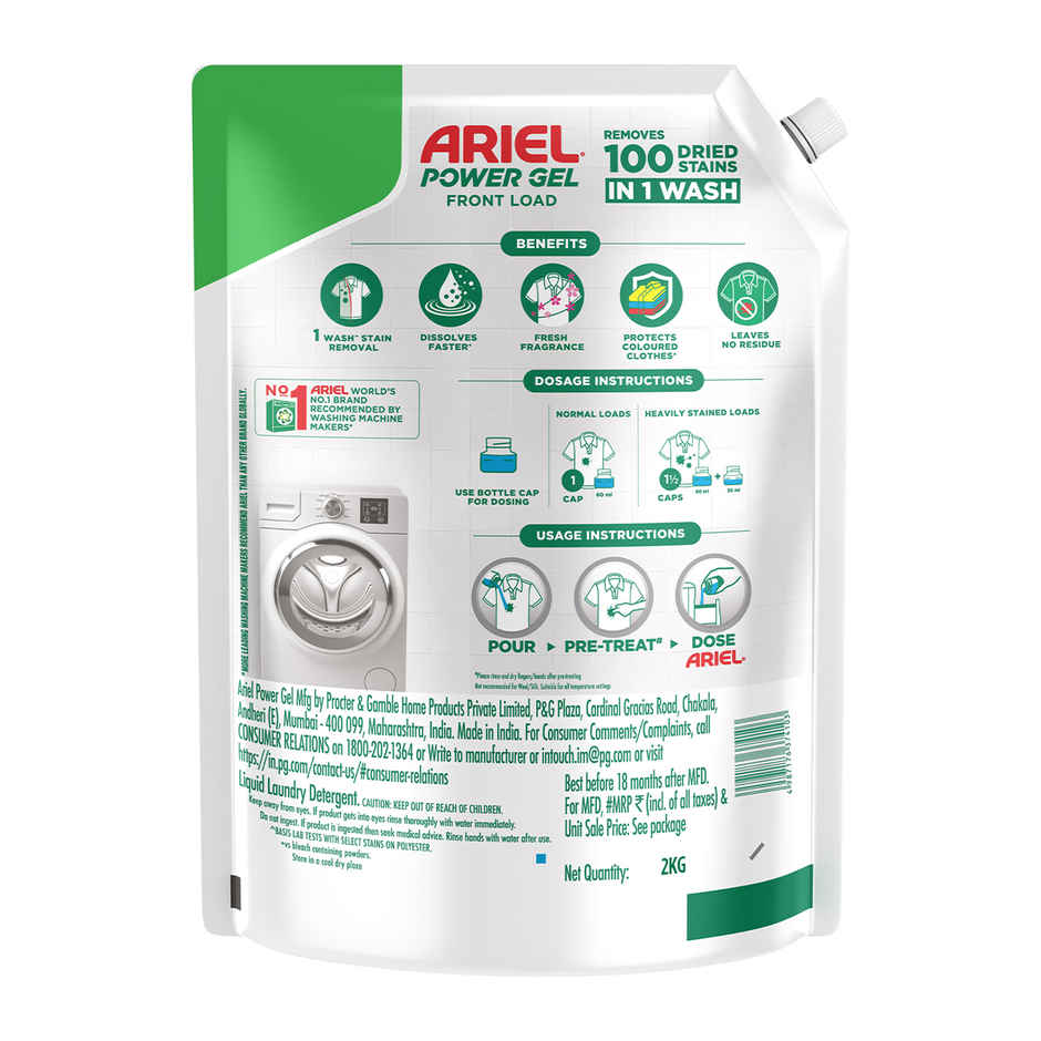 Ariel Power Gel Liquid Detergent for Front load washing machine