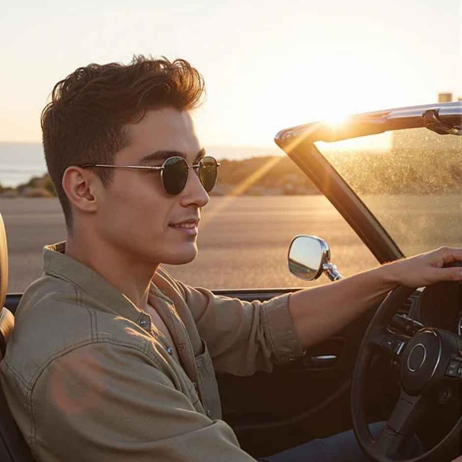 Vincent Chase By Lenskart Unisex Solid Metal Round Sunglasses | Gold - M