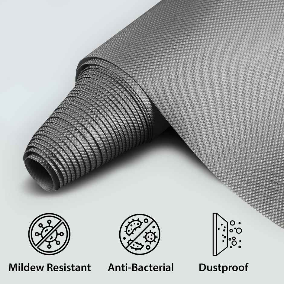 Story@home EVA Anti Slip Mat Diamond Shelf Liner Roll 3 Mtr 300 cm x 45 cm Titanium Dark Grey