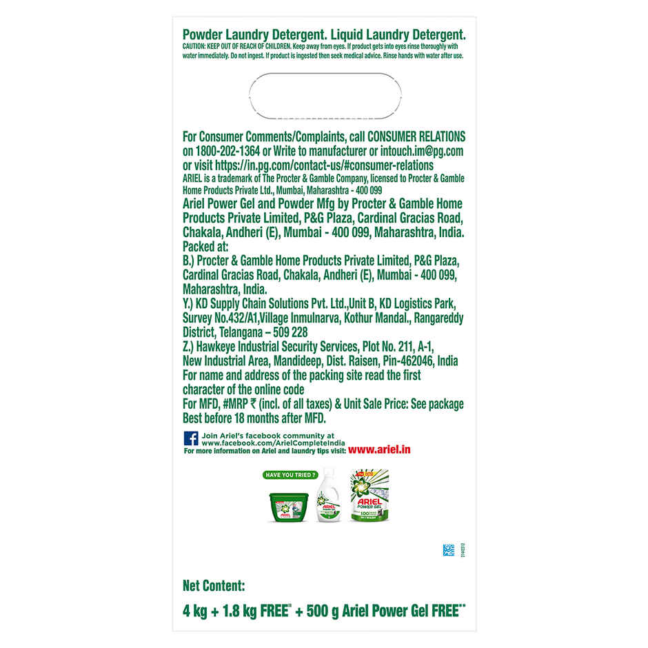 Ariel Matic Detergent Powder Front Load Liquid free|Washing Machine