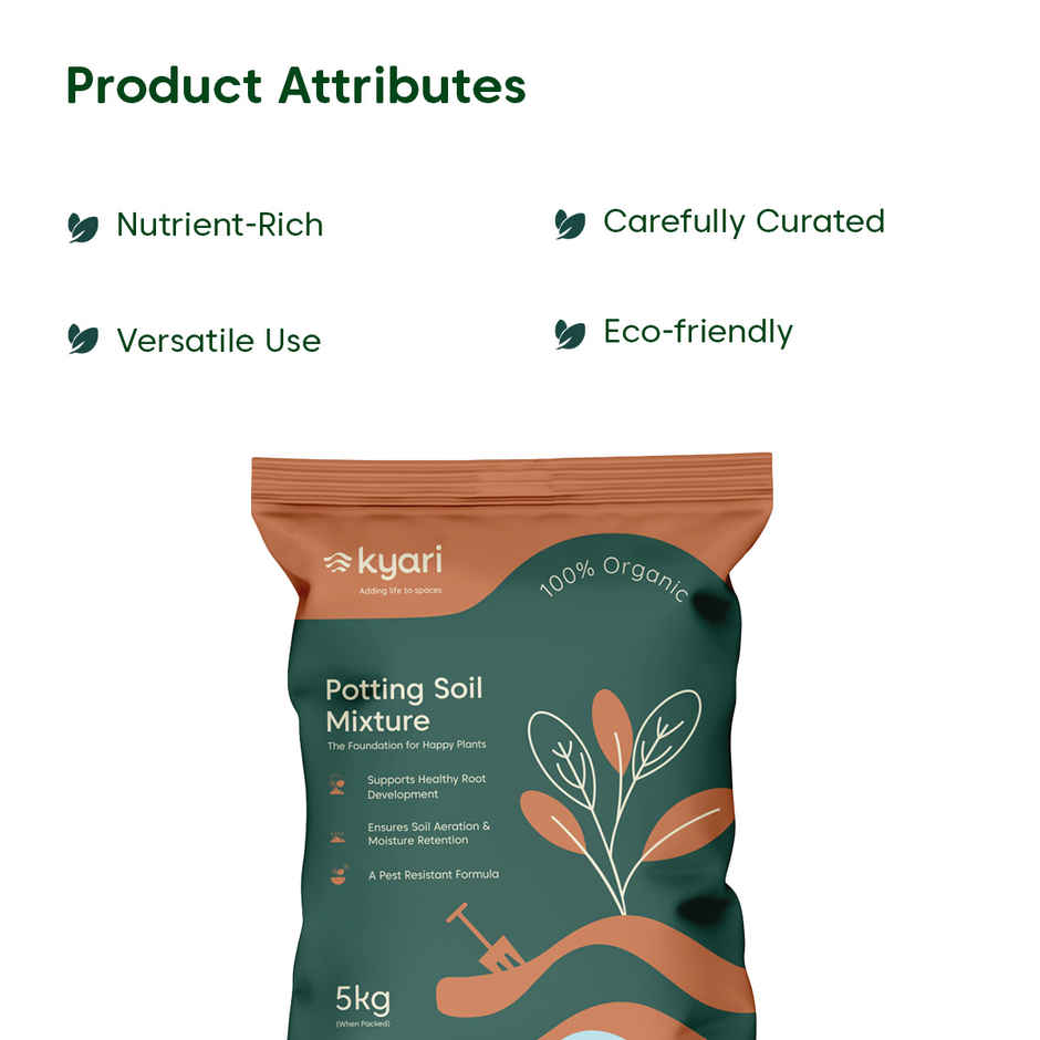 Kyari Potting Soil | Cow dung + Red soil | Mixture for Plants | 5 kg | Garden Accessory