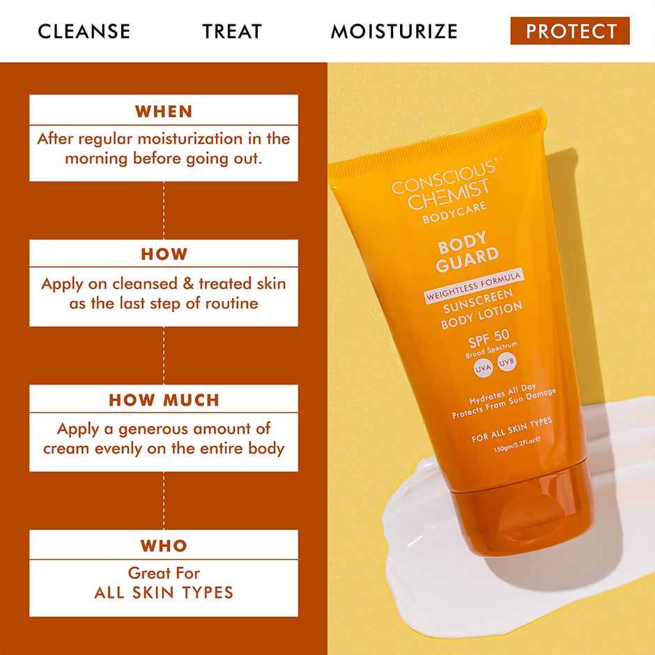 Conscious Chemist Body Guard Sunscreen Body Lotion SPF 50 PA++++