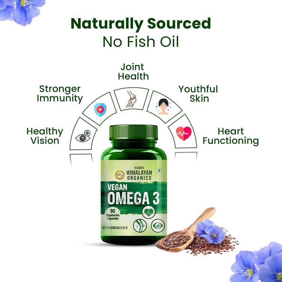 Vlado's Himalayan Organics Omega VEGan Natural Nutrition Supplement 90 VEG Capsules