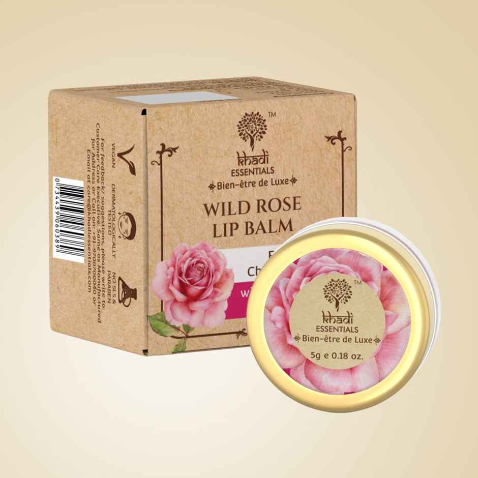 Khadi Essentials Wild Rose Lip Balm With Vitamin E | SPF 20 | Repairs & brightens Lips