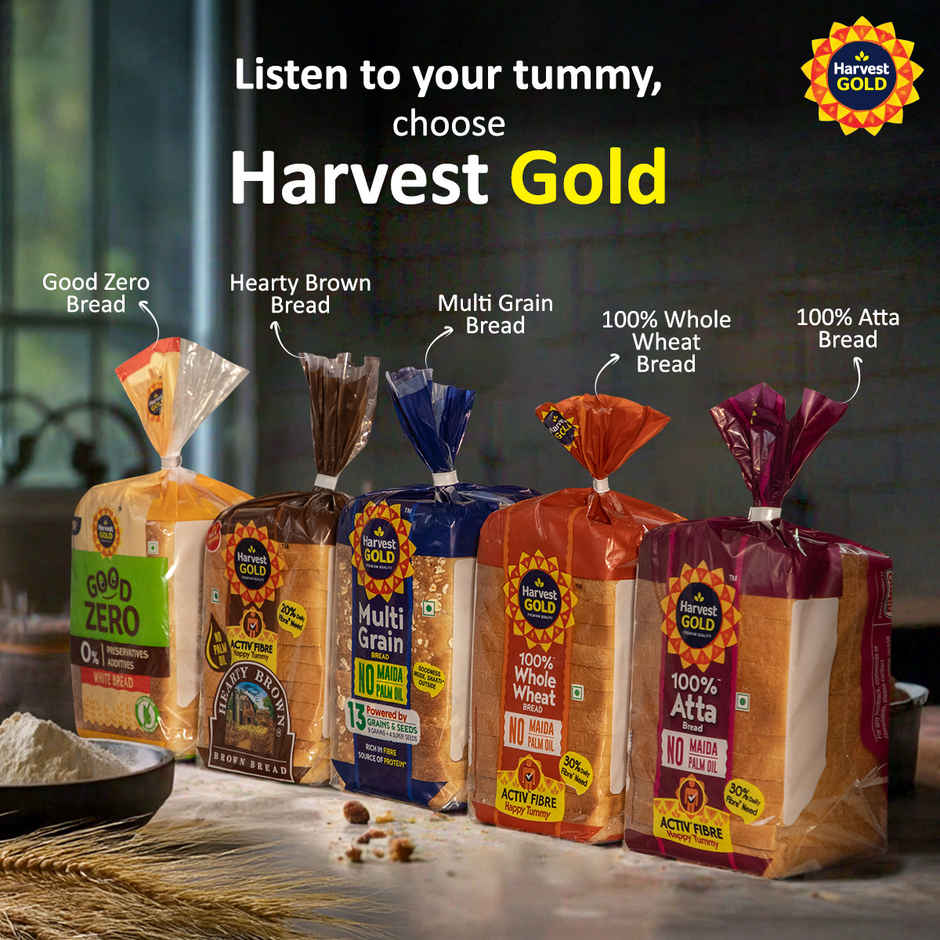 Hershey'S Cocoa + Almond Spread (350g) & Harvest Gold - Pure Atta Bread (Zero Maida) (450g) Combo