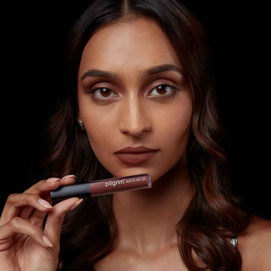 Pilgrim Matte Liquid Lipstick with Hyaluronic Acid Transferproof & Lightweight | Bossy Brown 03