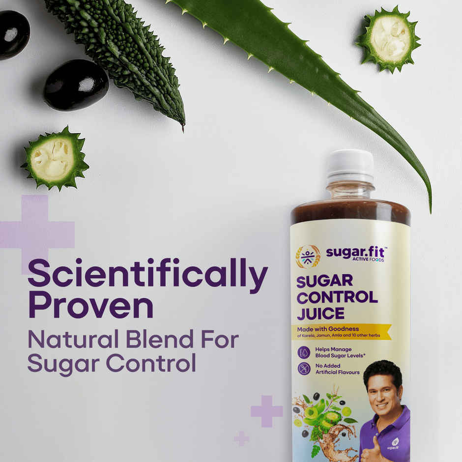 Sugar.fit Sugar Control Juice, Kerala Jamun Amla & 10 More Ayurvedic Potent Herbs for Diabetic Care