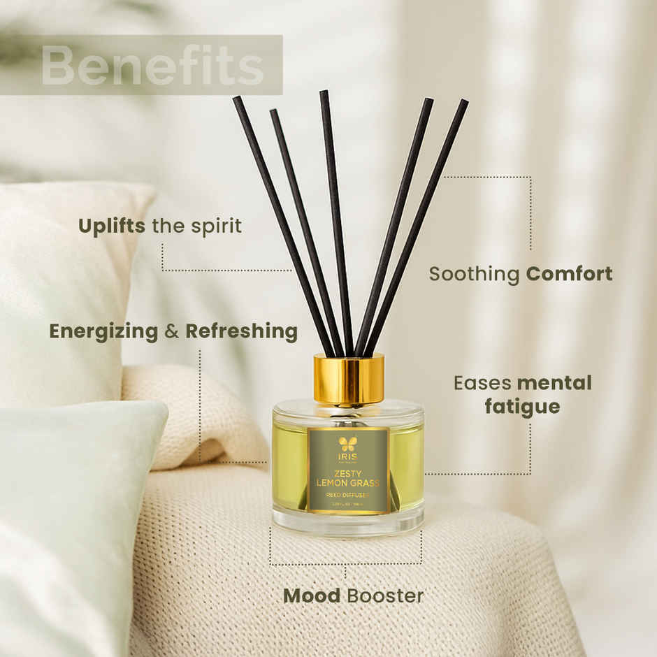 Iris Zesty Lemongrass Aroma Reed Diffuser Set