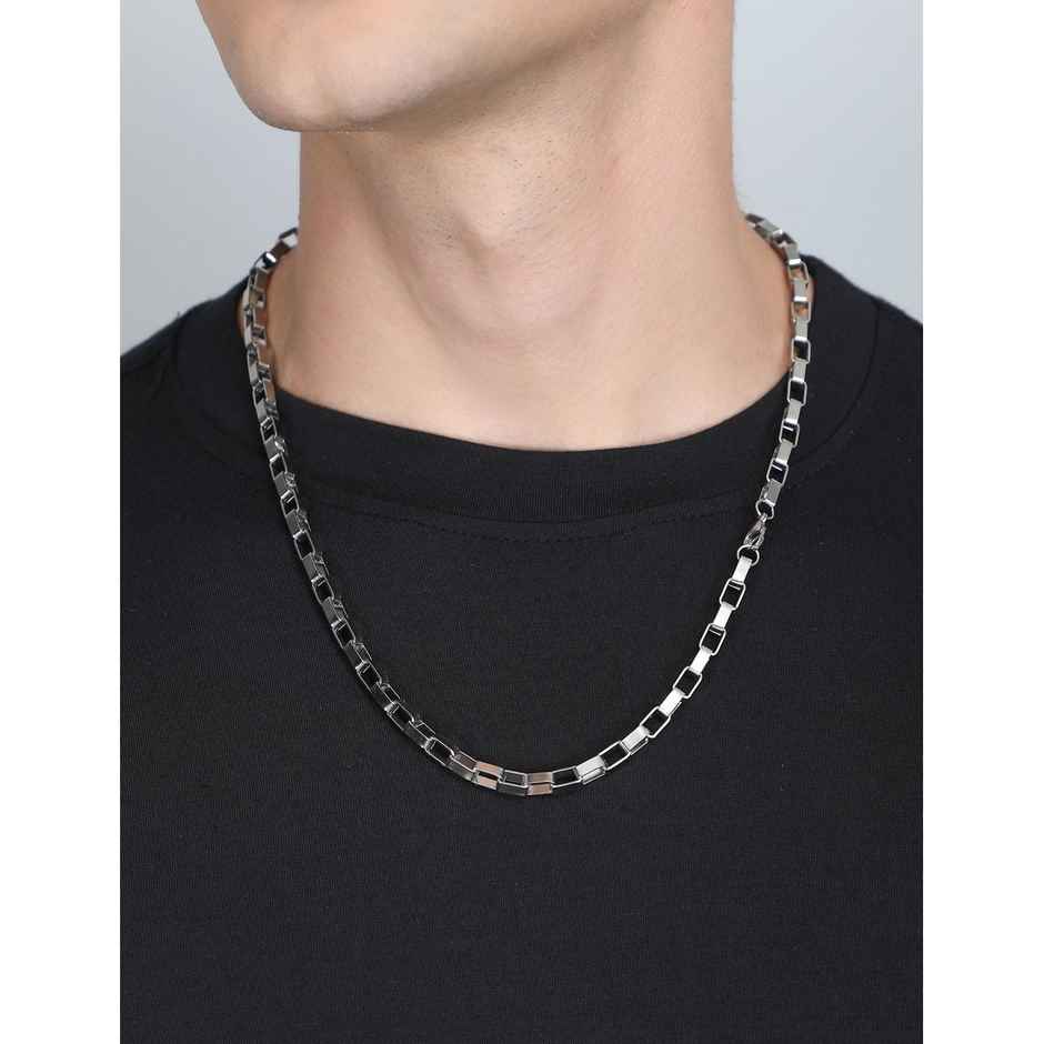 Fashion Frill Men's Interlink Chain Silver 24 Inches