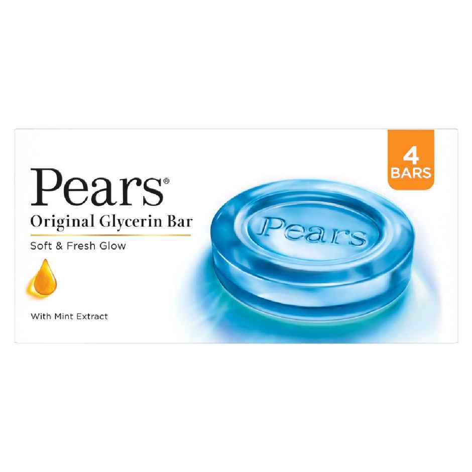 Pears Soft & Fresh Bathing Bar with 98% Pure Glycerine & Mint Extracts - For Fresh Glow