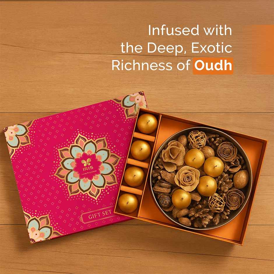 Urli Gift Box with Fragranced Potpourri and Floating Candles | Gift Hampers | Iris