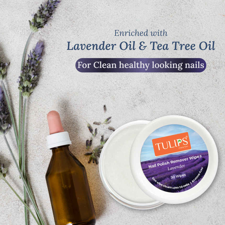 Tulips Lavender Nail Polish Remover Wipes