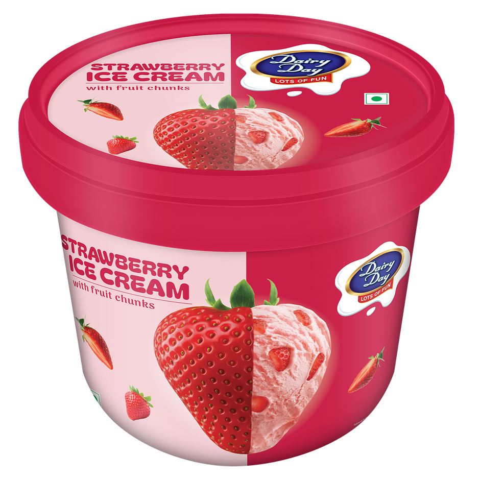 Dairy Day Strawberry Fruit Chunks Ice Cream Tub