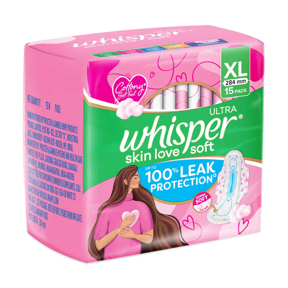 Whisper Ultra Skin Love Soft Sanitary Pads for Women | XL
