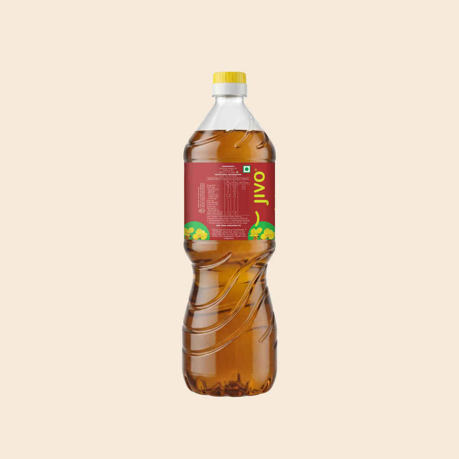 Jivo Kachi Ghani Mustard (Sarson) Cold Pressed Oil | Vitamin Fortified Cooking Oil
