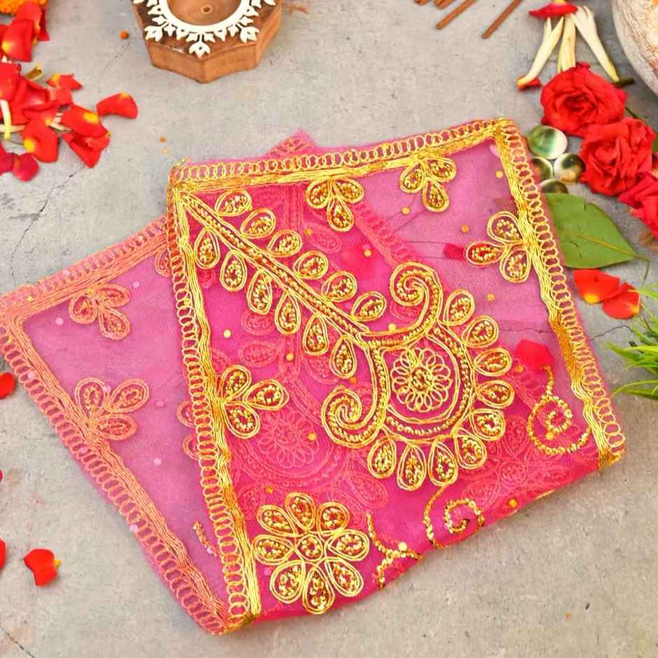 Divine Pink Mata Chunri | 17 x 7 Inch | ServDharm