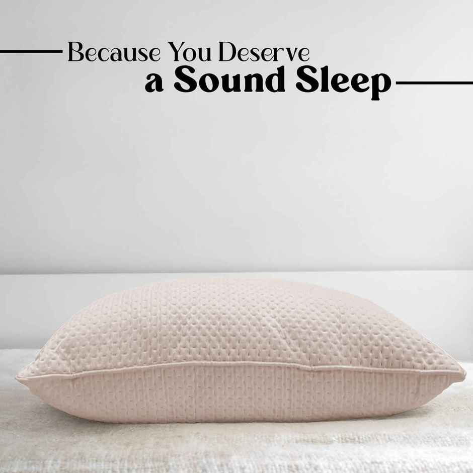 Sassoon Laika Microfiber Quilted Pillow (Beige)